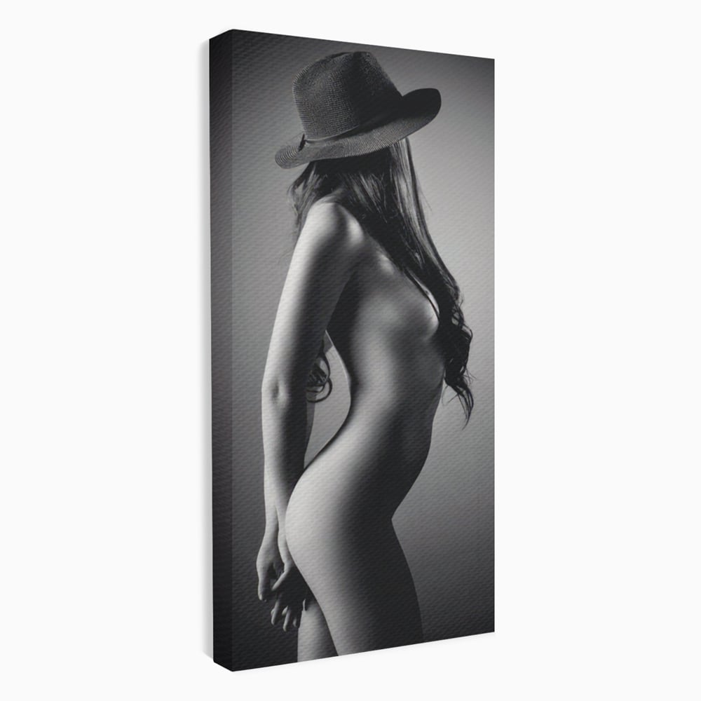 Tablou canvas cu tablou canvas cu silueta de femeie, fara rama, pe sasiu de lemn